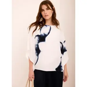 Mint Velvet White Floral Print Batwing Top